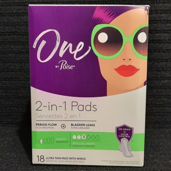 POISE Bath & Body 50 Womens One By Poise Feminine Pads With Wings 8